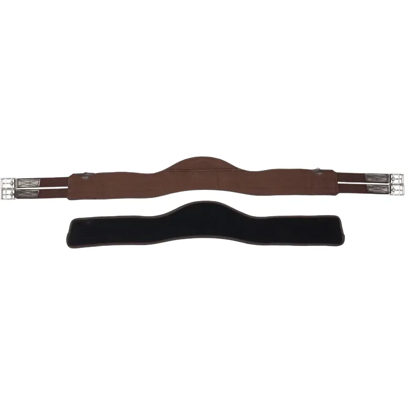 LeMieux Hunter Leather Girth with Detachable Non-Slip Liner - Havana-2