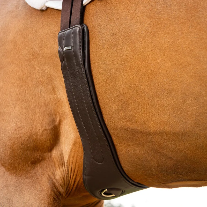 LeMieux Hunter Leather Girth with Detachable Non-Slip Liner - Havana-3