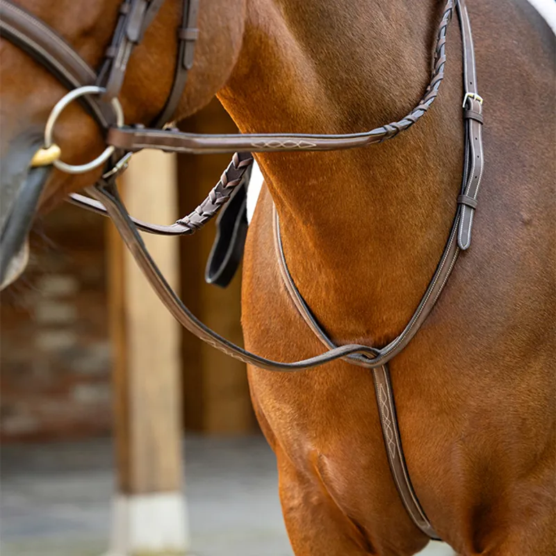 LeMieux Hunter Standing Martingale - Havana/Silver-1