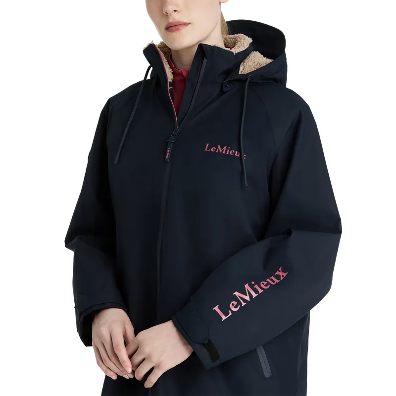 LeMieux HydroShield Womens Waterproof Robe Coat - Navy-5