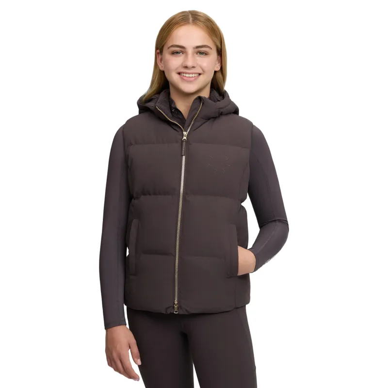 LeMieux Young Rider Joey Hooded Gilet - Cocoa