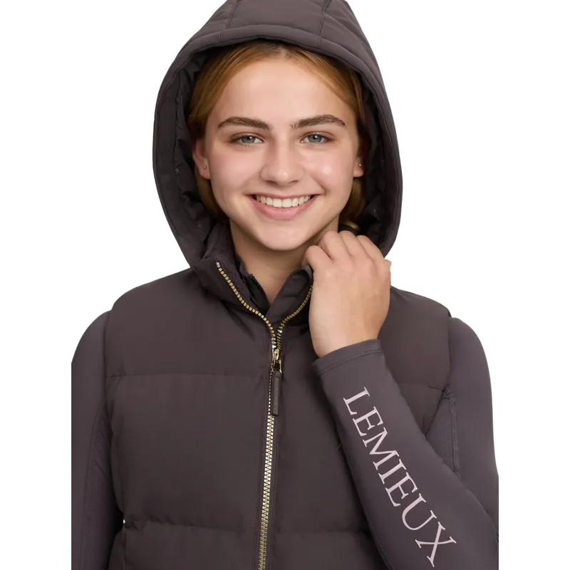 LeMieux Young Rider Joey Hooded Gilet - Cocoa-7
