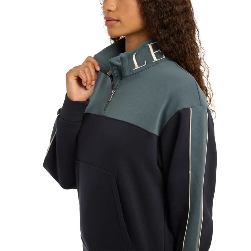 LeMieux Kali Quarter Zip Ladies Sweatshirt - Navy/Petrol-4