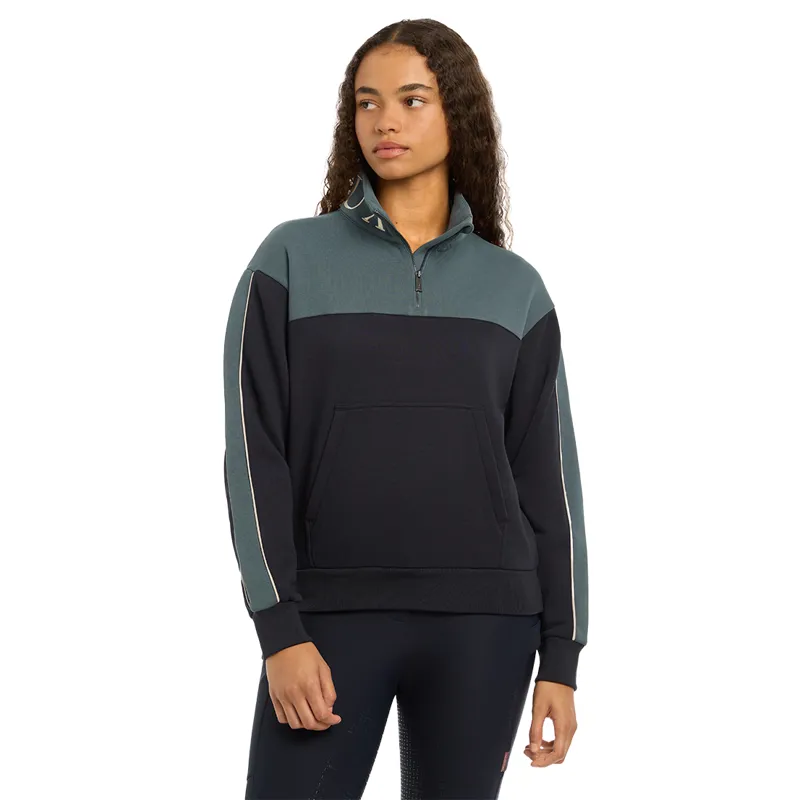 LeMieux Kali Quarter Zip Ladies Sweatshirt - Navy/Petrol-1