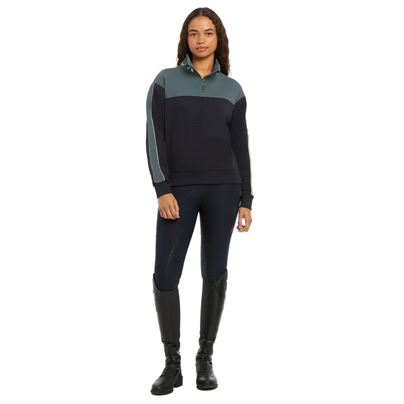 LeMieux Kali Quarter Zip Ladies Sweatshirt - Navy/Petrol-9