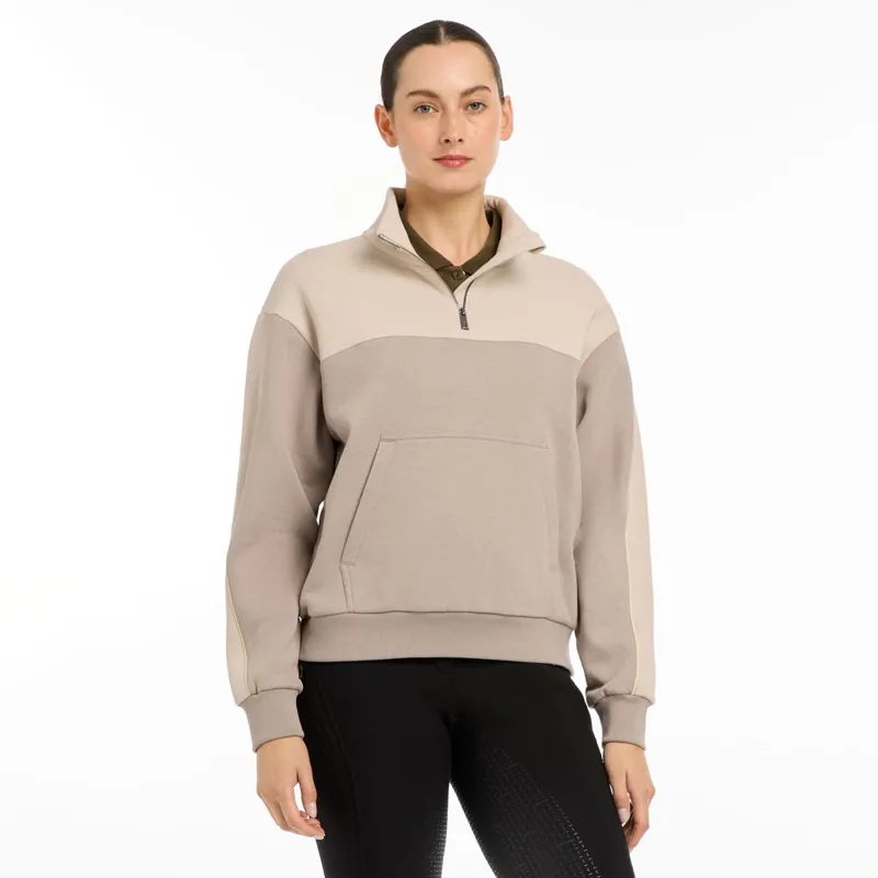 LeMieux Kali Quarter Zip Ladies Sweatshirt - Ash/Stone-2