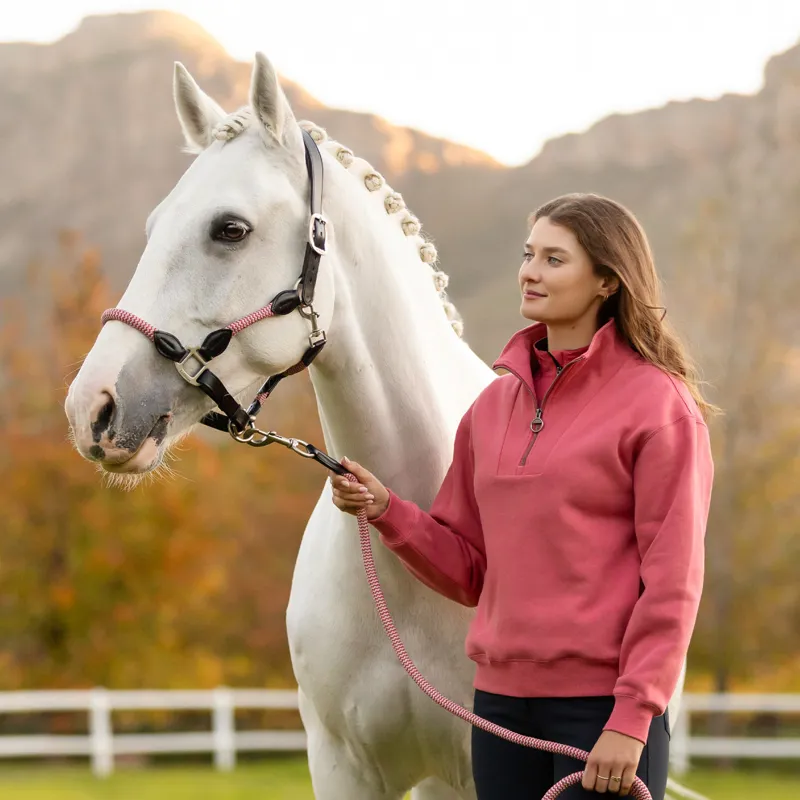 LeMieux Keira Ladies Quarter Zip Sweater - Cranberry-4