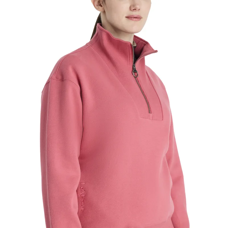 LeMieux Keira Ladies Quarter Zip Sweater - Cranberry-2