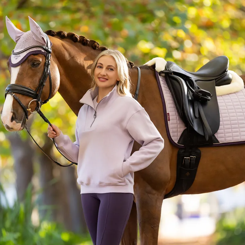 LeMieux Keira Ladies Quarter Zip Sweater - Lilac-4