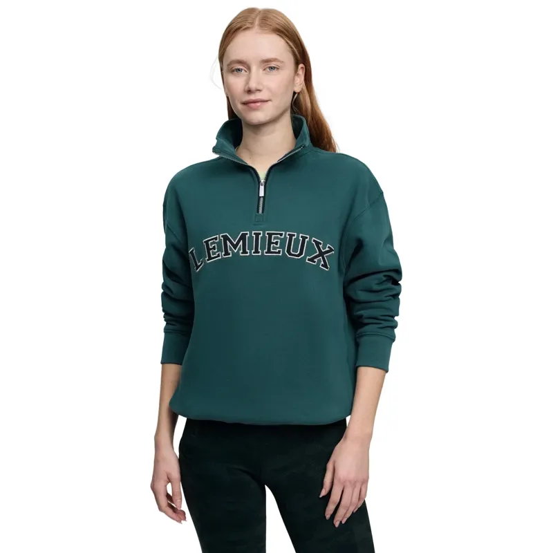 LeMieux Kelsie Womens Quarter Zip Sweater - Jungle-1