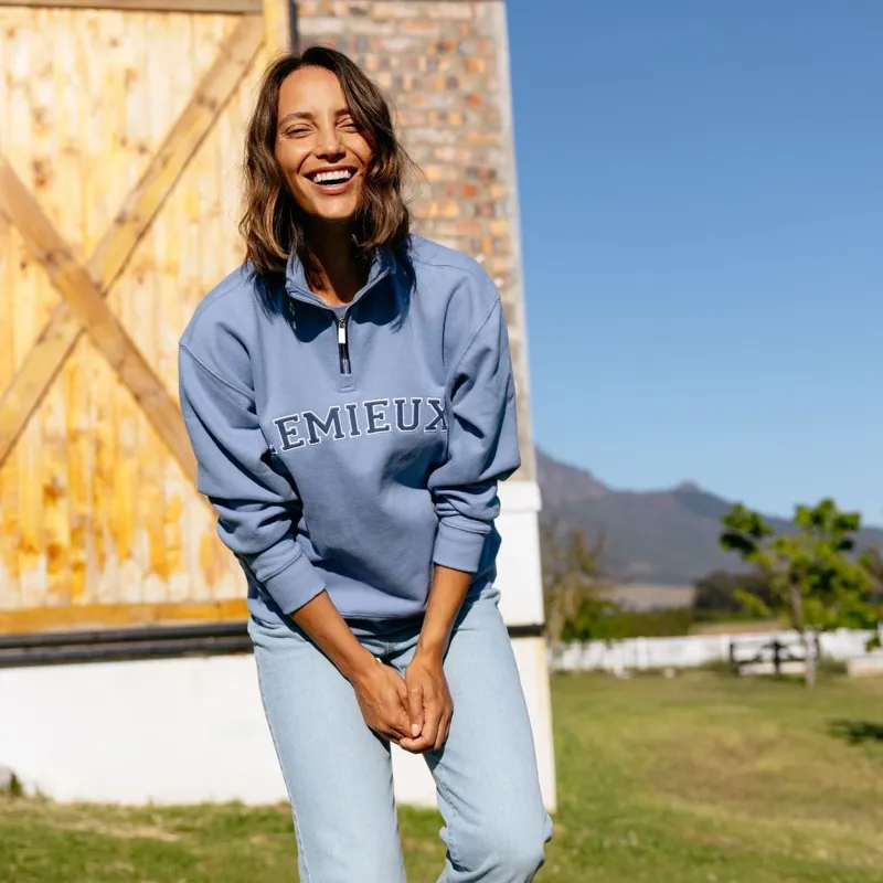 LeMieux Kelsie Womens Quarter Zip Sweater - Powder Blue-6