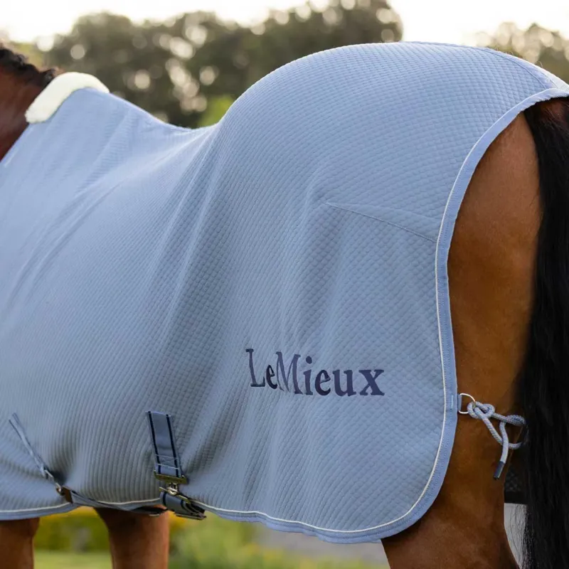 LeMieux Kudos Bamboo Cooler Rug - Powder Blue-1