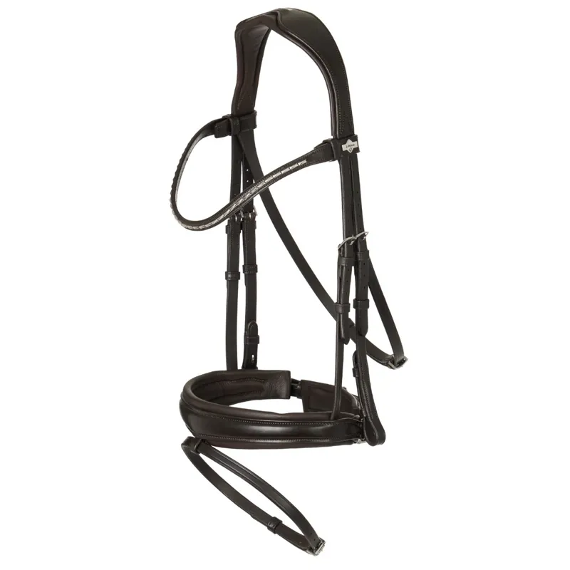 LeMieux Kudos Classic Dressage Flash Bridle - Havana