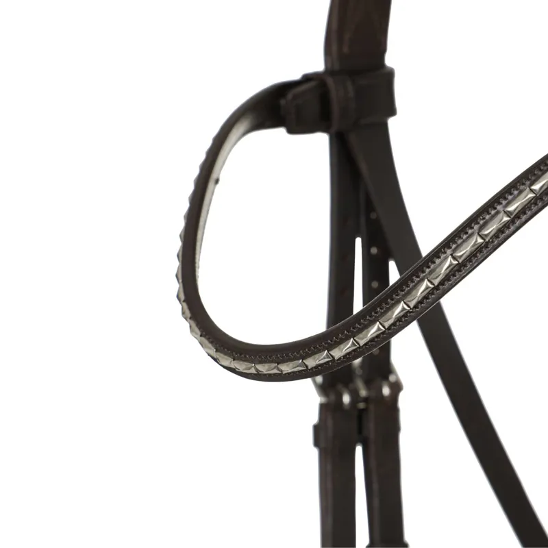 LeMieux Kudos Classic Dressage Flash Bridle - Havana-9