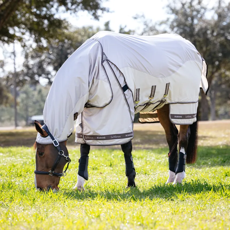 LeMieux Kudos Shower Pro Waterproof Sweet Itch Rug - Stone-1