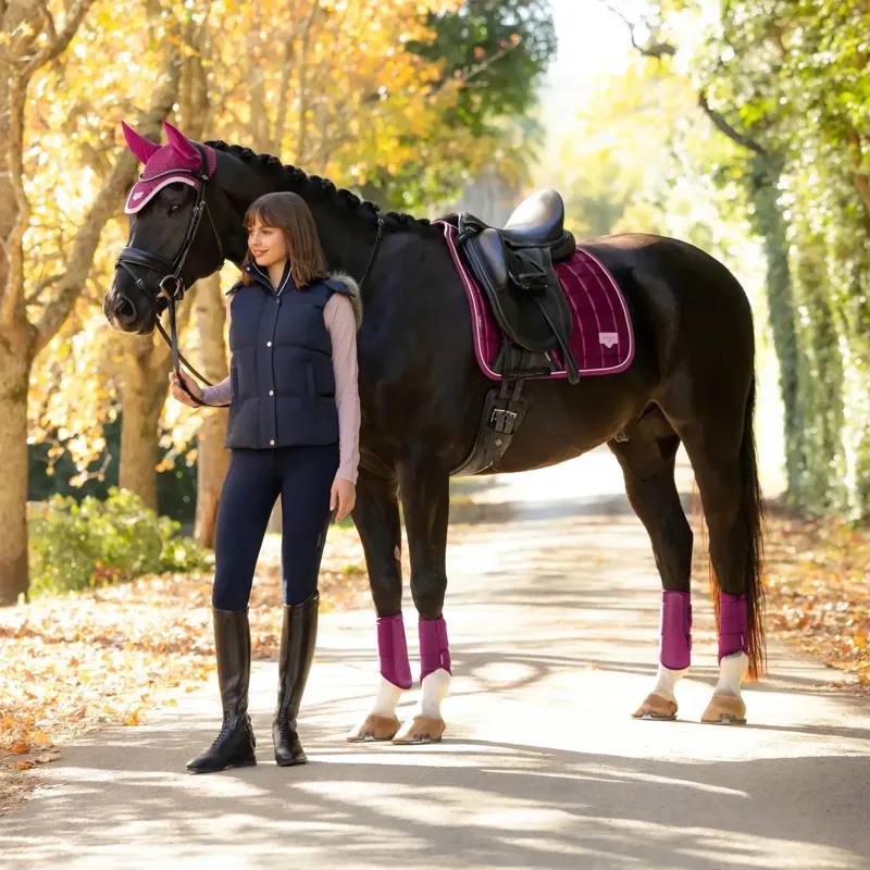 LeMieux Loire Classic Dressage Square Saddlecloth - Blackberry-5