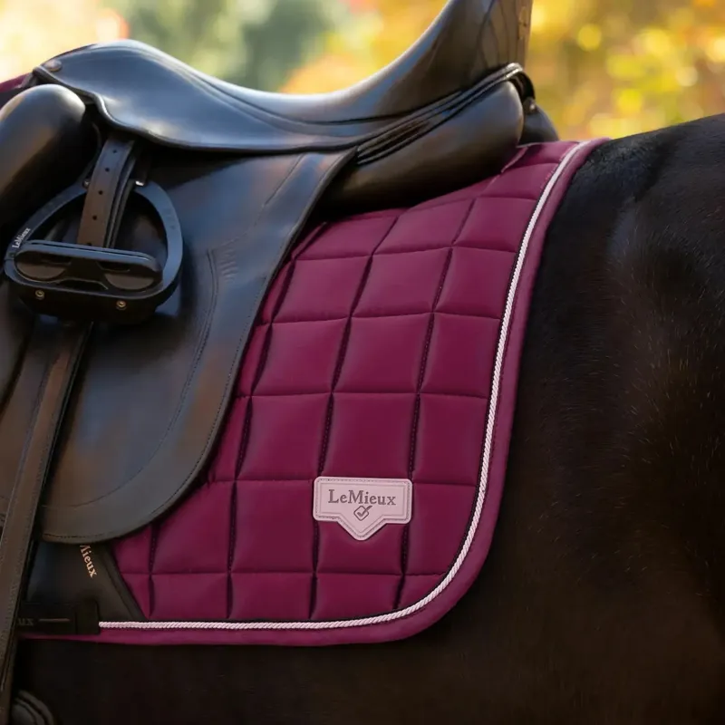 LeMieux Loire Classic Dressage Square Saddlecloth - Blackberry-7