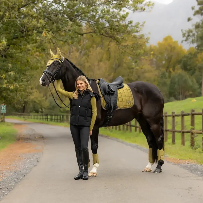 LeMieux Loire Classic Dressage Square Saddlecloth - Gooseberry-3