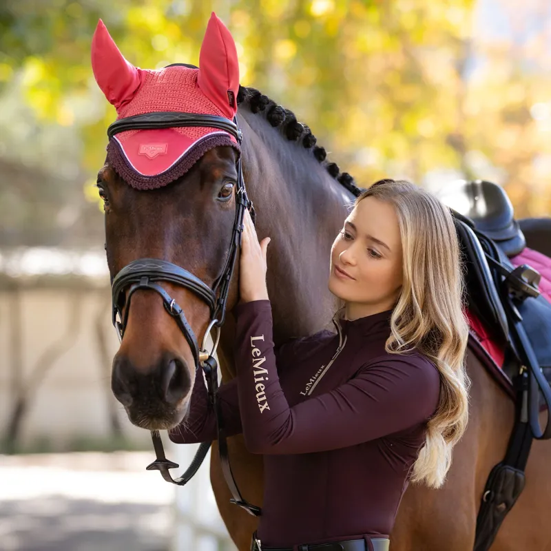 LeMieux Loire Fly Hood - Cranberry-2