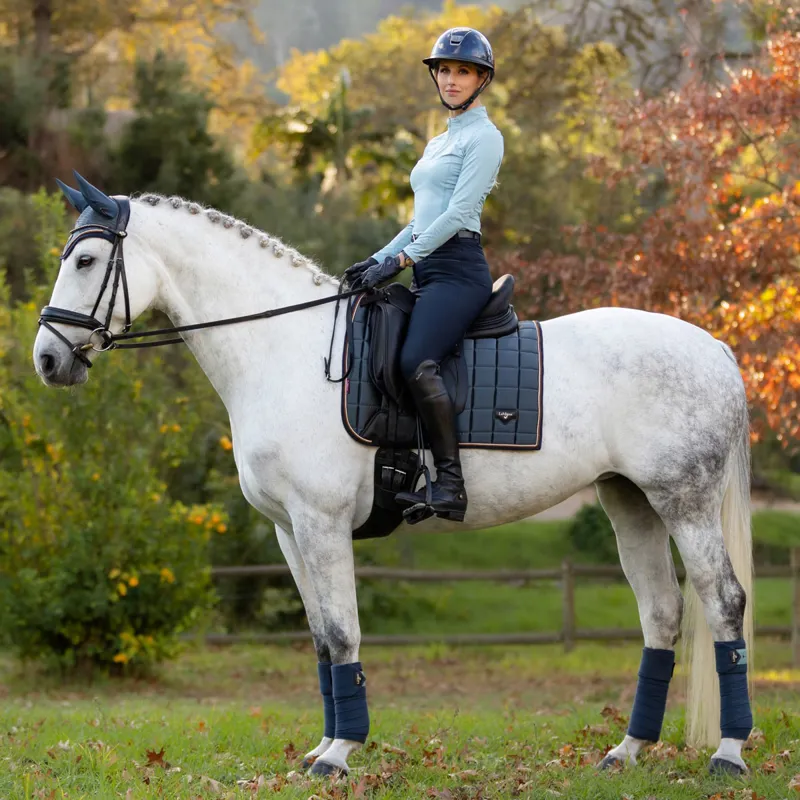 LeMieux Loire Classic Satin Dressage Square - Petrol-2