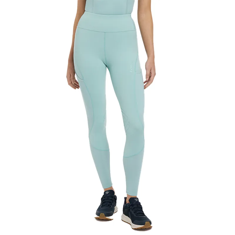 LeMieux Lydia Mesh Knee Grip Ladies Riding Tights - Aqua-6