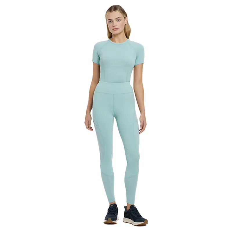 LeMieux Lydia Mesh Knee Grip Ladies Riding Tights - Aqua-5