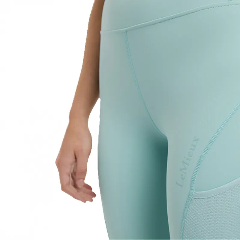 LeMieux Lydia Mesh Knee Grip Ladies Riding Tights - Aqua-3