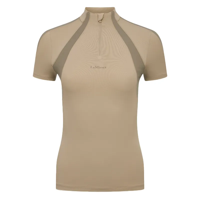 LeMieux Maria Mesh Ladies Short Sleeve Base Layer - Almond-1
