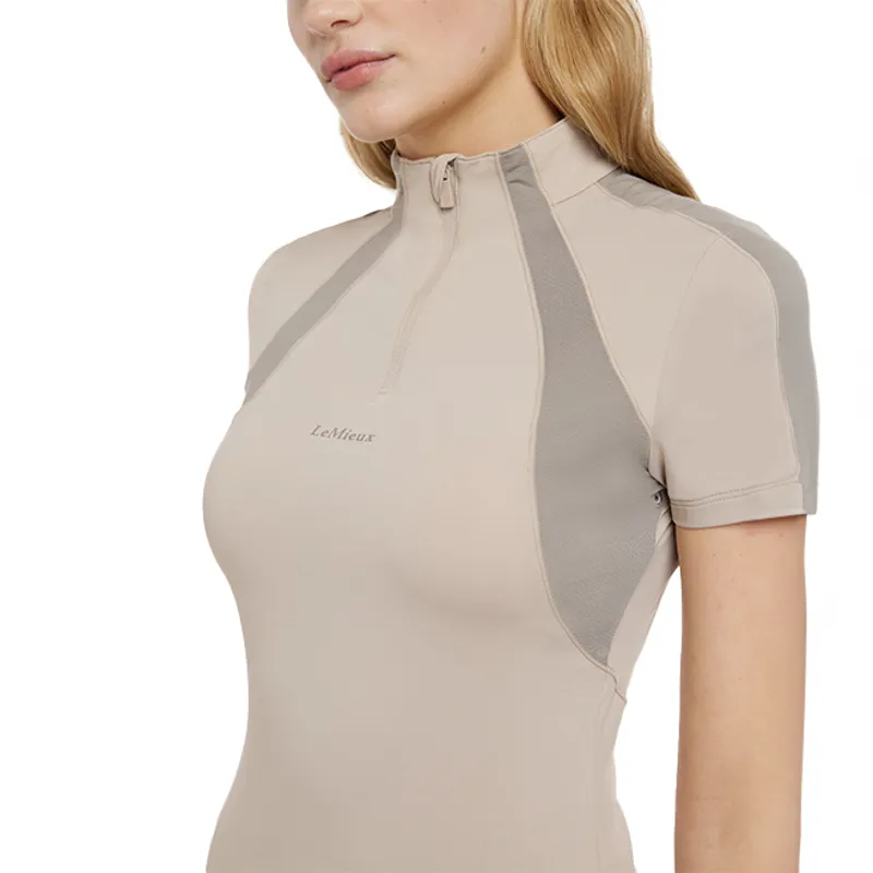 LeMieux Maria Mesh Ladies Short Sleeve Base Layer - Almond-7