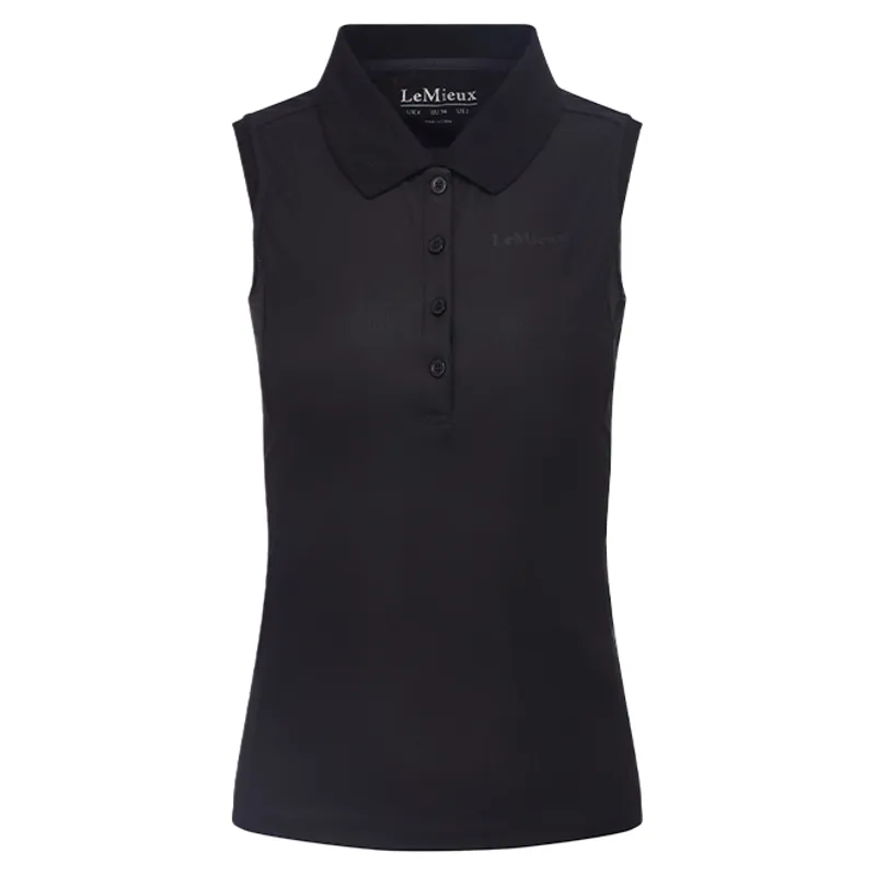 LeMieux Marissa Ladies Sleeveless Polo Shirt - Black-1