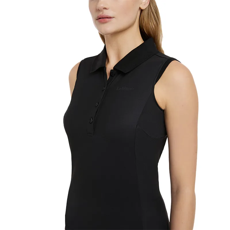 LeMieux Marissa Ladies Sleeveless Polo Shirt - Black-2