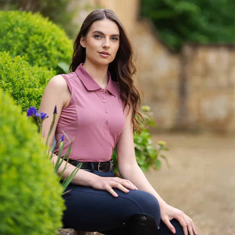 LeMieux Marissa Ladies Sleeveless Polo Shirt - Peony-6