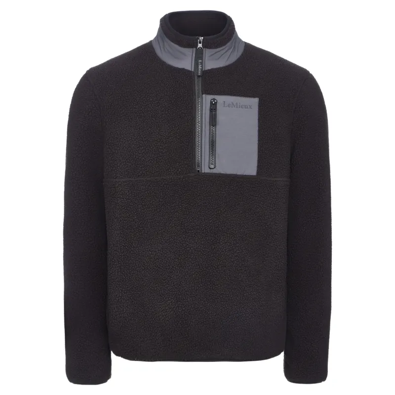 LeMieux Mens Borg Quarter Zip Fleece - Black-2