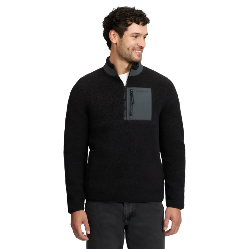 LeMieux Mens Borg Quarter Zip Fleece - Black