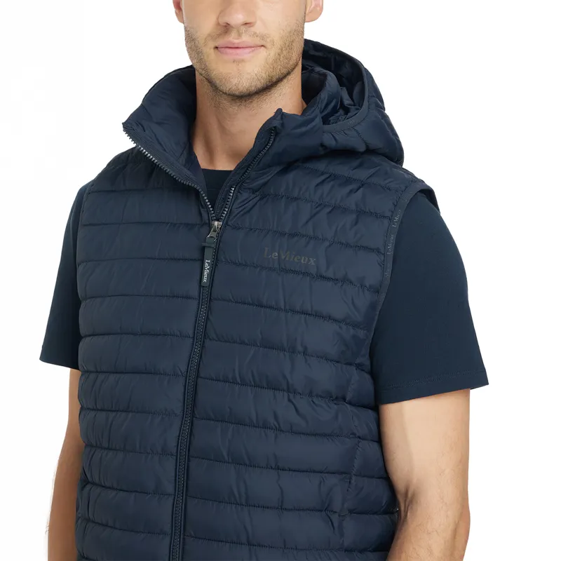LeMieux Mens Hooded Puffer Gilet - Navy-3