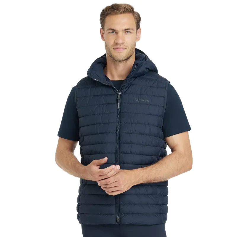 LeMieux Mens Hooded Puffer Gilet - Navy-2