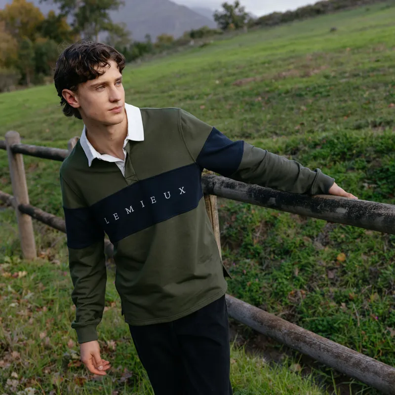 LeMieux Mens Rugby Shirt - Olive-2