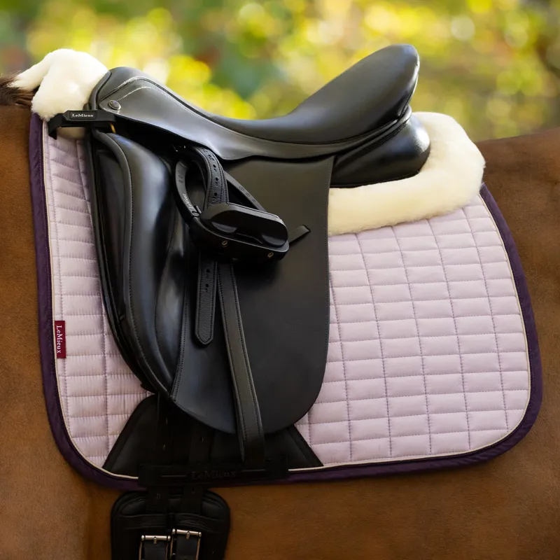 LeMieux Merino+ Suede Dressage Square - Lilac-1