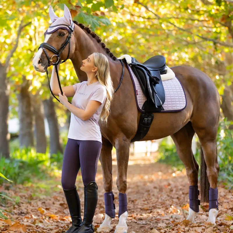 LeMieux Merino+ Suede Dressage Square - Lilac-3