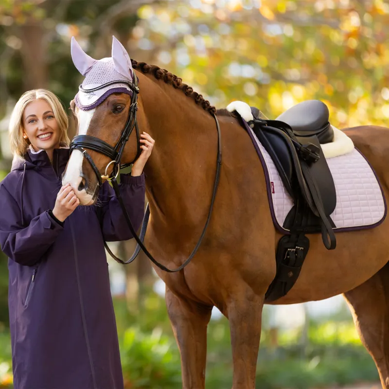 LeMieux Merino+ Suede Dressage Square - Lilac-2