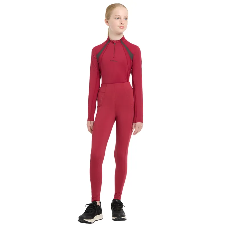 LeMieux Young Rider Mia Mesh Junior Long Sleeve Base Layer - Ember-4