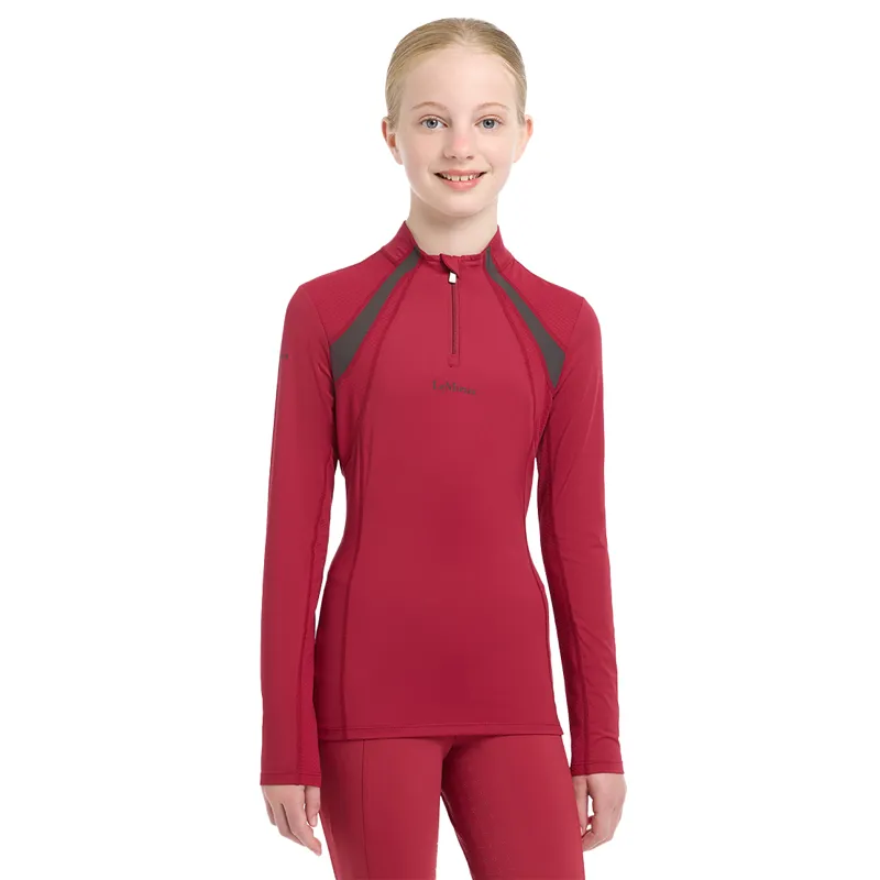 LeMieux Young Rider Mia Mesh Junior Long Sleeve Base Layer - Ember-1