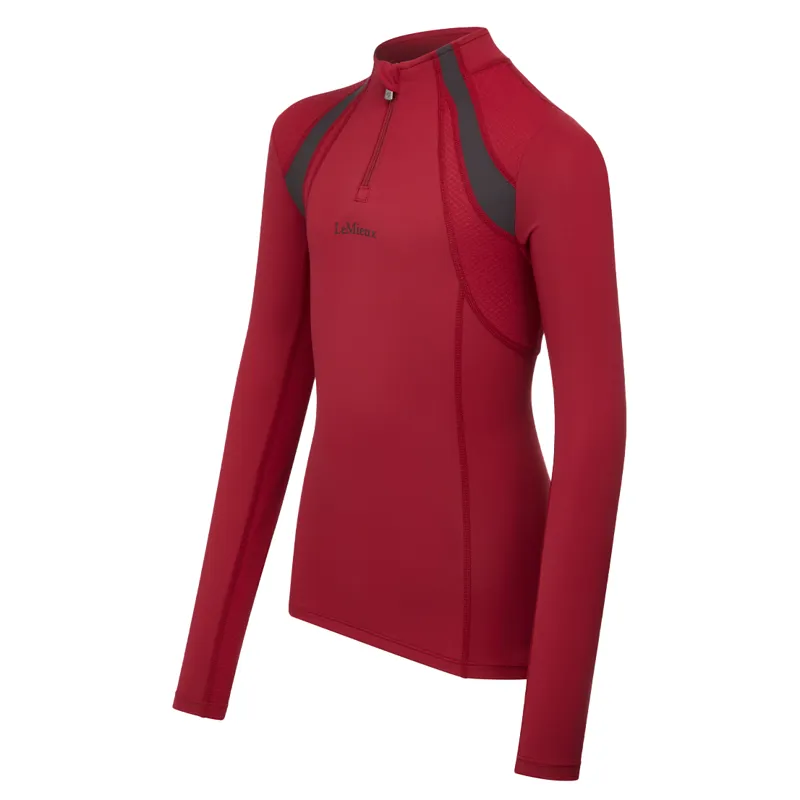 LeMieux Young Rider Mia Mesh Junior Long Sleeve Base Layer - Ember-5