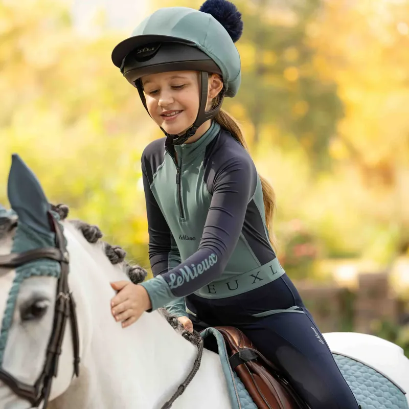 LeMieux Mini Classique Junior Base Layer - Navy/Aloe-3