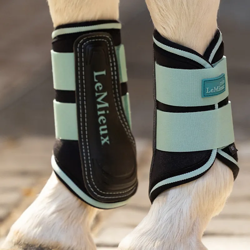 LeMieux Mini Grafter Brushing Boots - Aqua-2