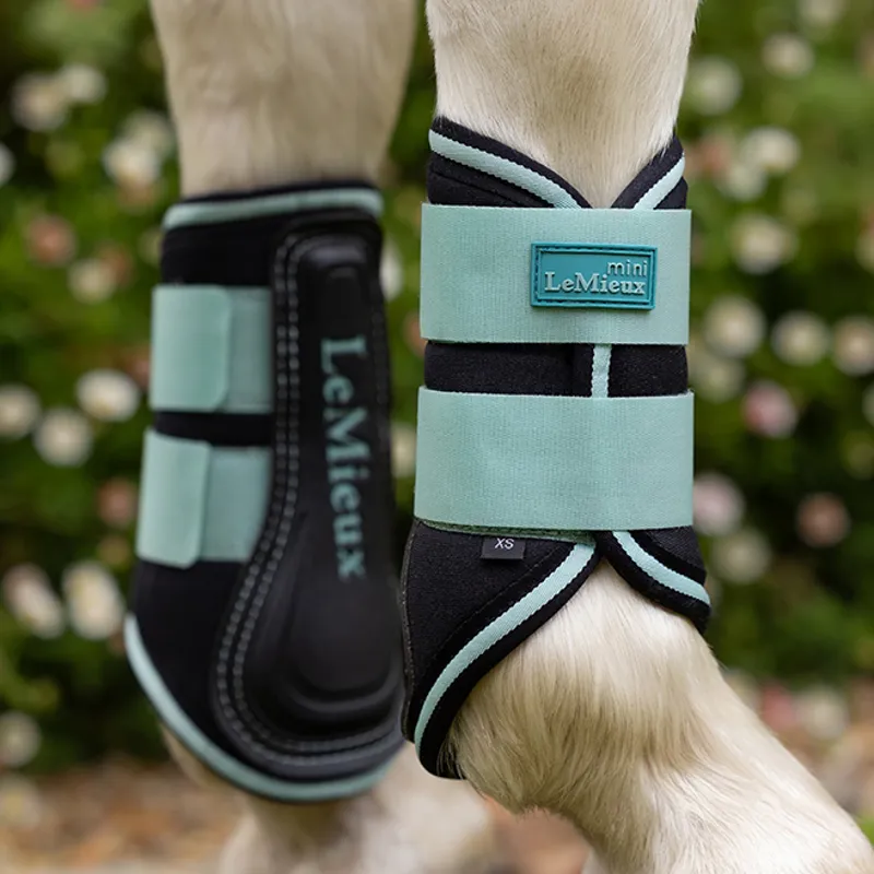 LeMieux Mini Grafter Brushing Boots - Aqua-4