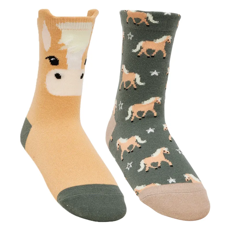 LeMieux Mini Character 2 Pack Junior Socks - Haflinger