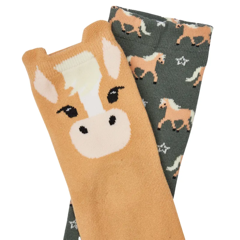 LeMieux Mini Character 2 Pack Junior Socks - Haflinger-1