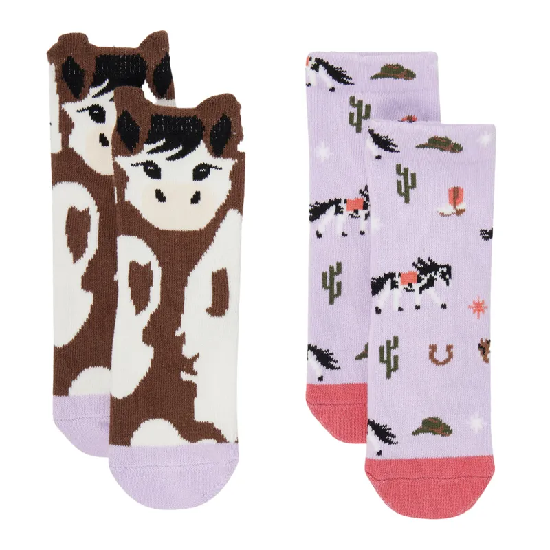 LeMieux Mini Character 2 Pack Junior Socks - Paint Pony-2