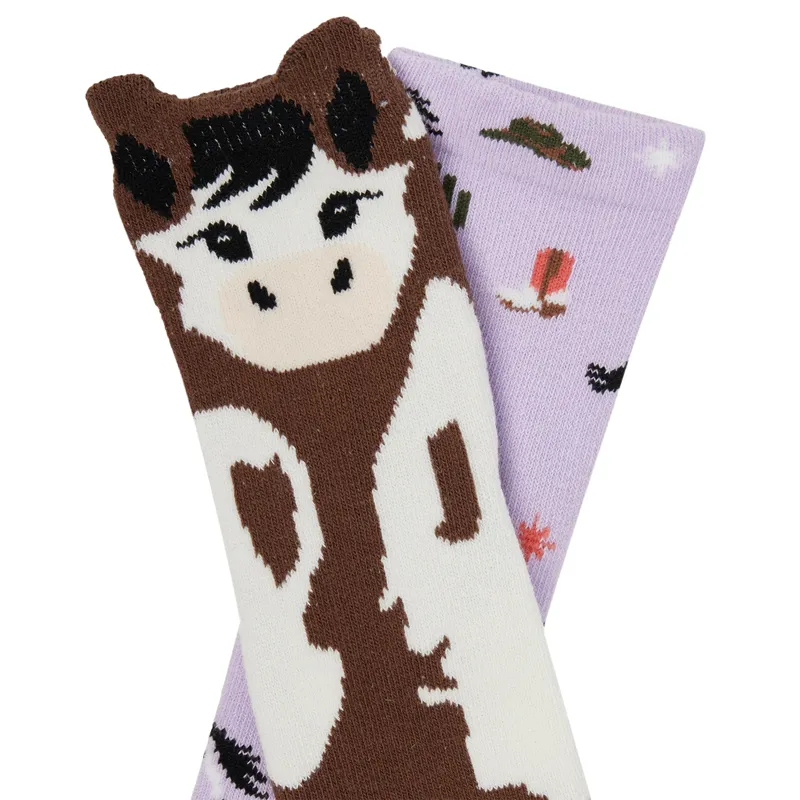 LeMieux Mini Character 2 Pack Junior Socks - Paint Pony-1